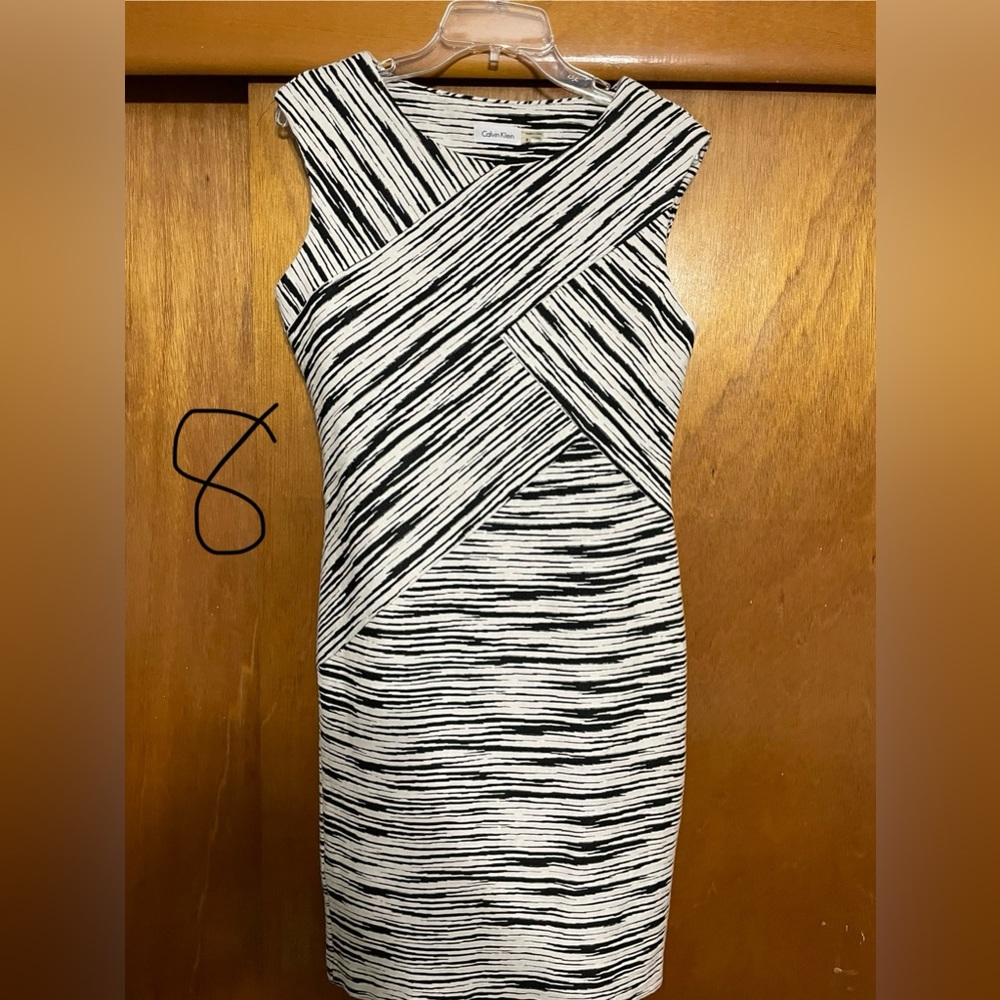 Size 8 Calvin Klein dress. Black and white.